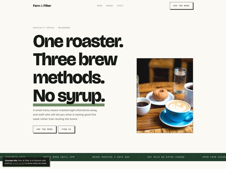 The Fern & Filter concept site