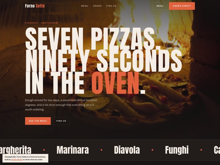 The Forno Sette concept site